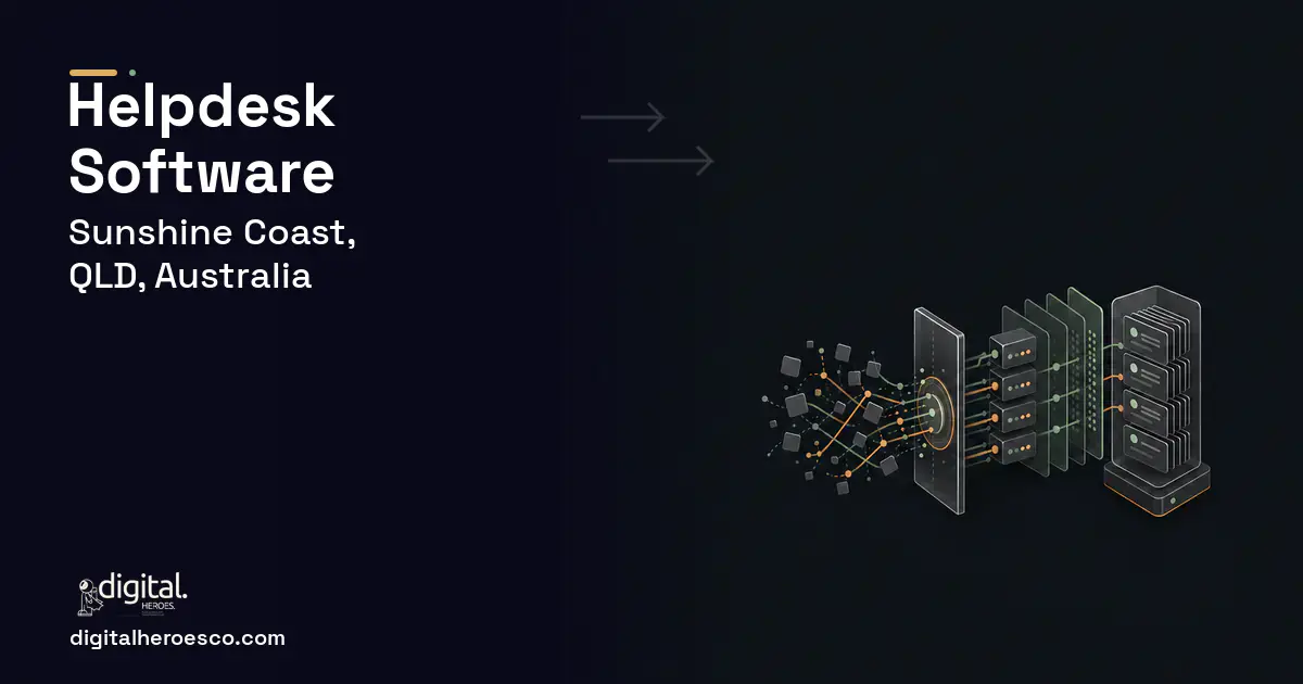 Helpdesk Software workflow illustration for Sunshine Coast, QLD, Australia.