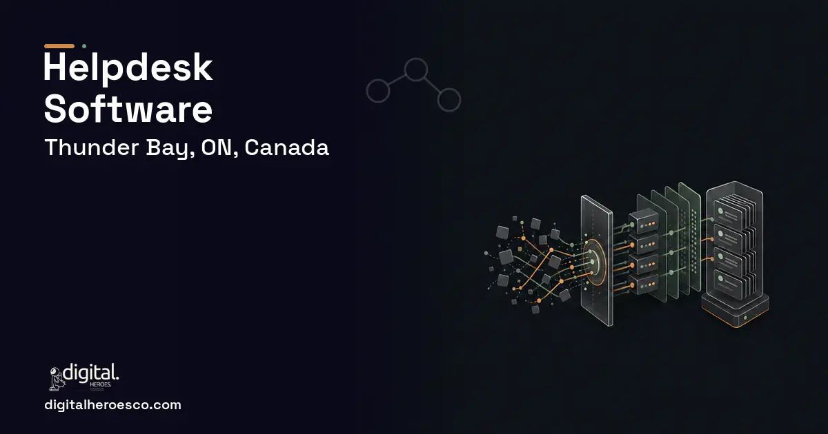 Helpdesk Software workflow illustration for Thunder Bay, ON, Canada.