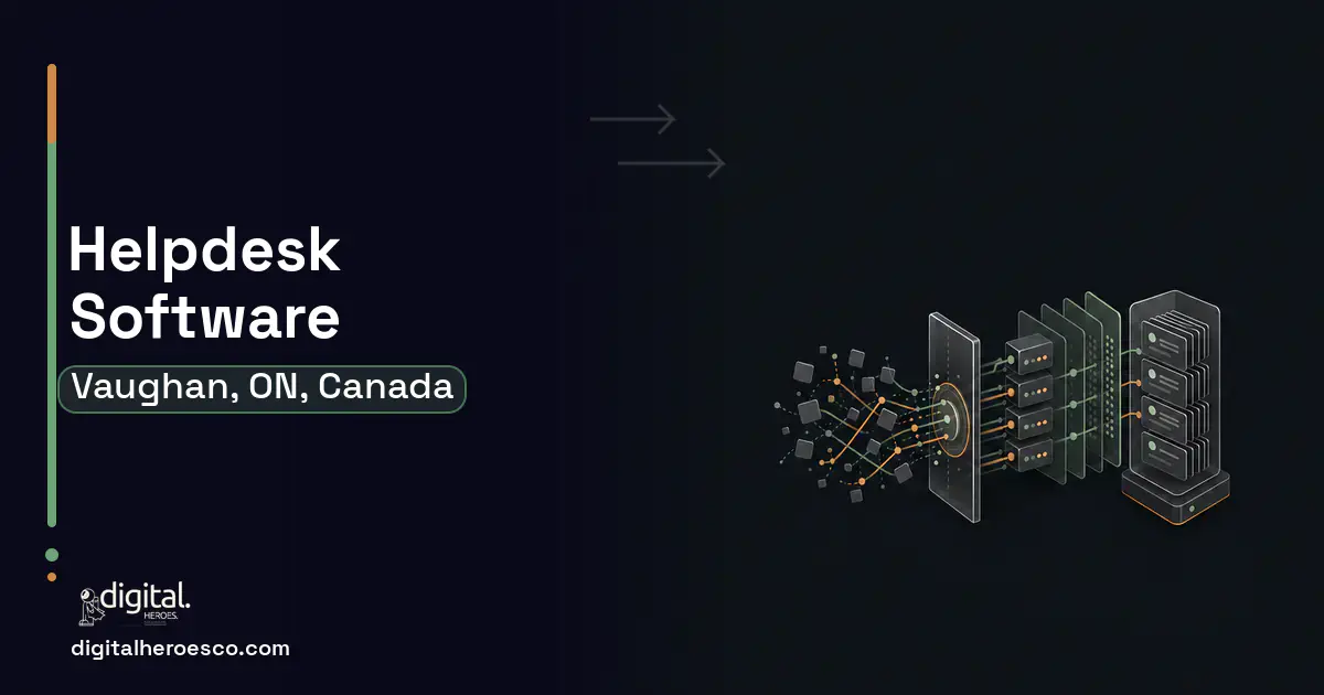 Helpdesk Software workflow illustration for Vaughan, ON, Canada.