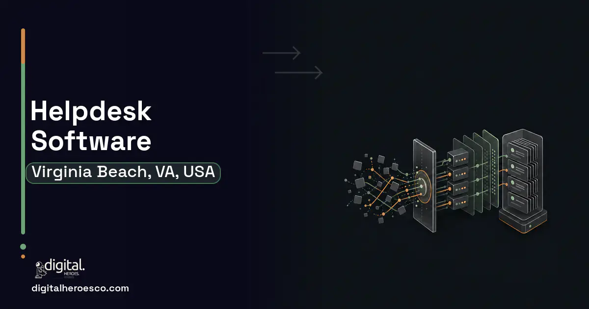 Helpdesk Software workflow illustration for Virginia Beach, VA, USA.