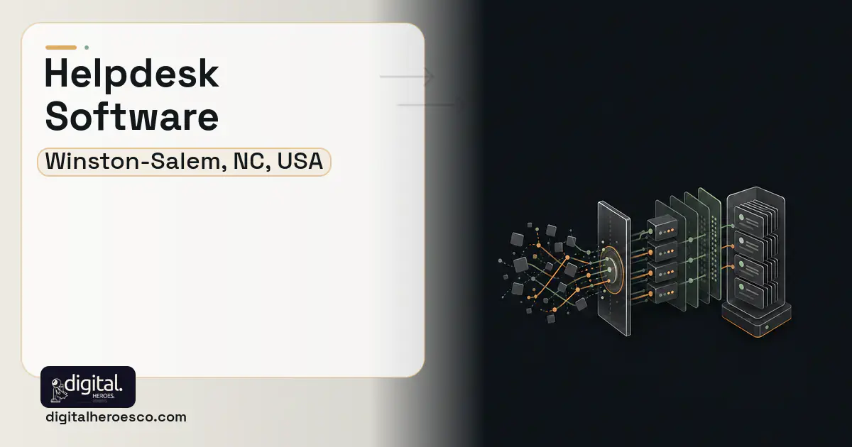 Helpdesk Software workflow illustration for Winston-Salem, NC, USA.