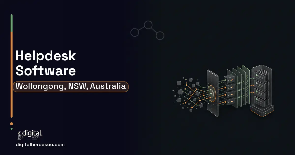 Helpdesk Software workflow illustration for Wollongong, NSW, Australia.