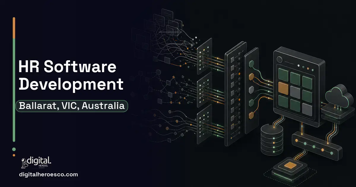 HR Software Development workflow illustration for Ballarat, VIC, Australia.