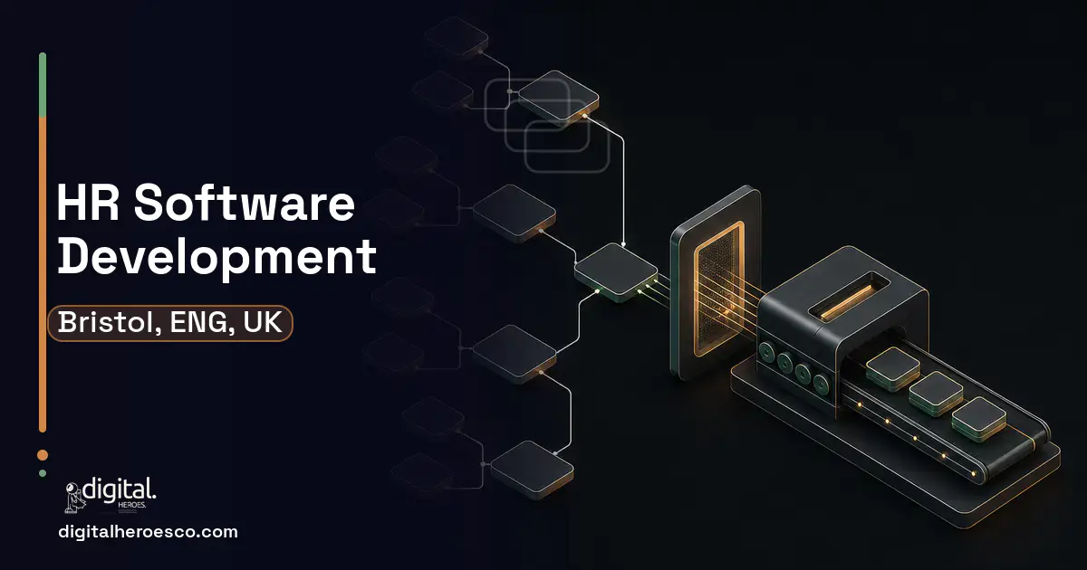 HR Software Development software overview illustration for Bristol, ENG, UK.