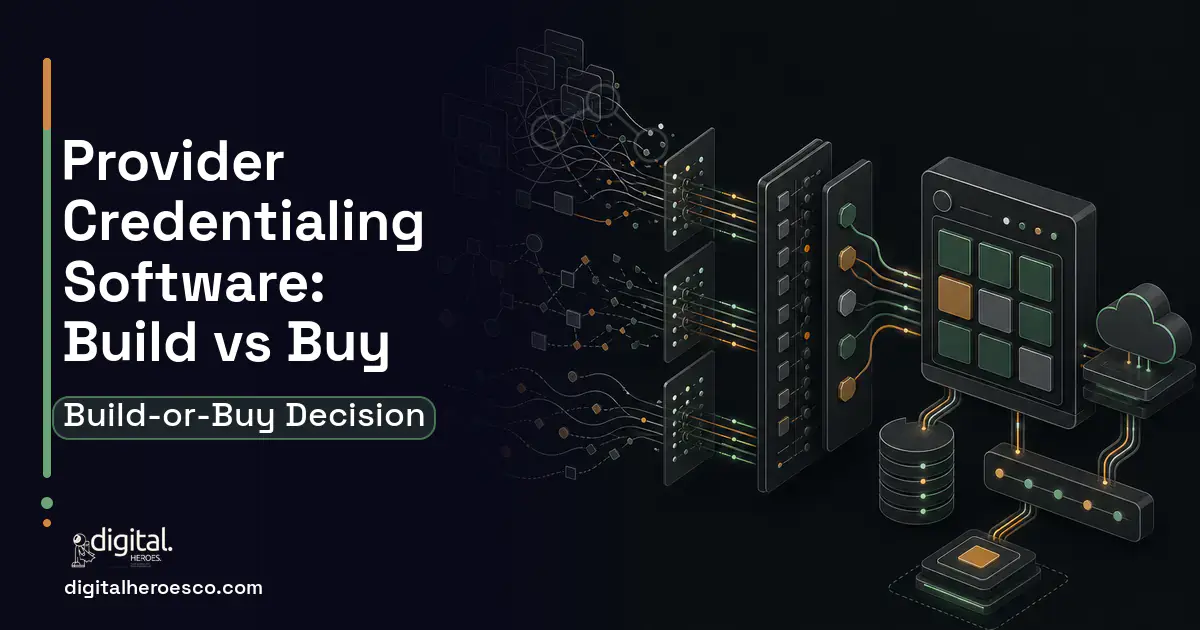 HR Software Development workflow illustration for Provider Credentialing Software Build vs Buy Guide.