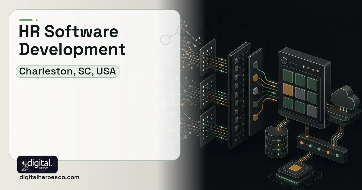 HR Software Development workflow illustration for Charleston, SC, USA.