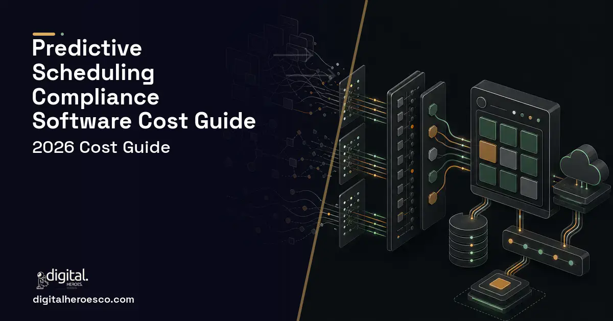 HR Software Development workflow illustration for Predictive Scheduling Compliance Software Cost Guide.