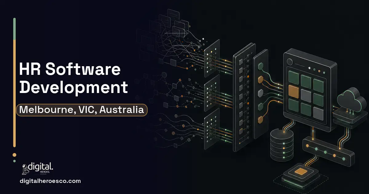 HR Software Development workflow illustration for Melbourne, VIC, Australia.