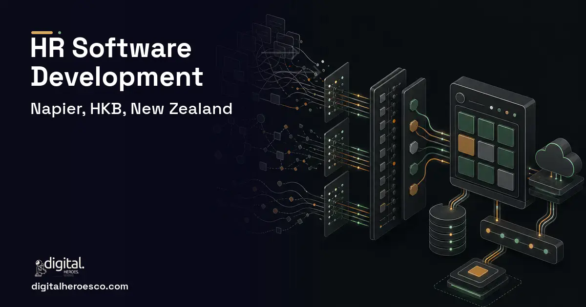 HR Software Development workflow illustration for Napier, HKB, New Zealand.