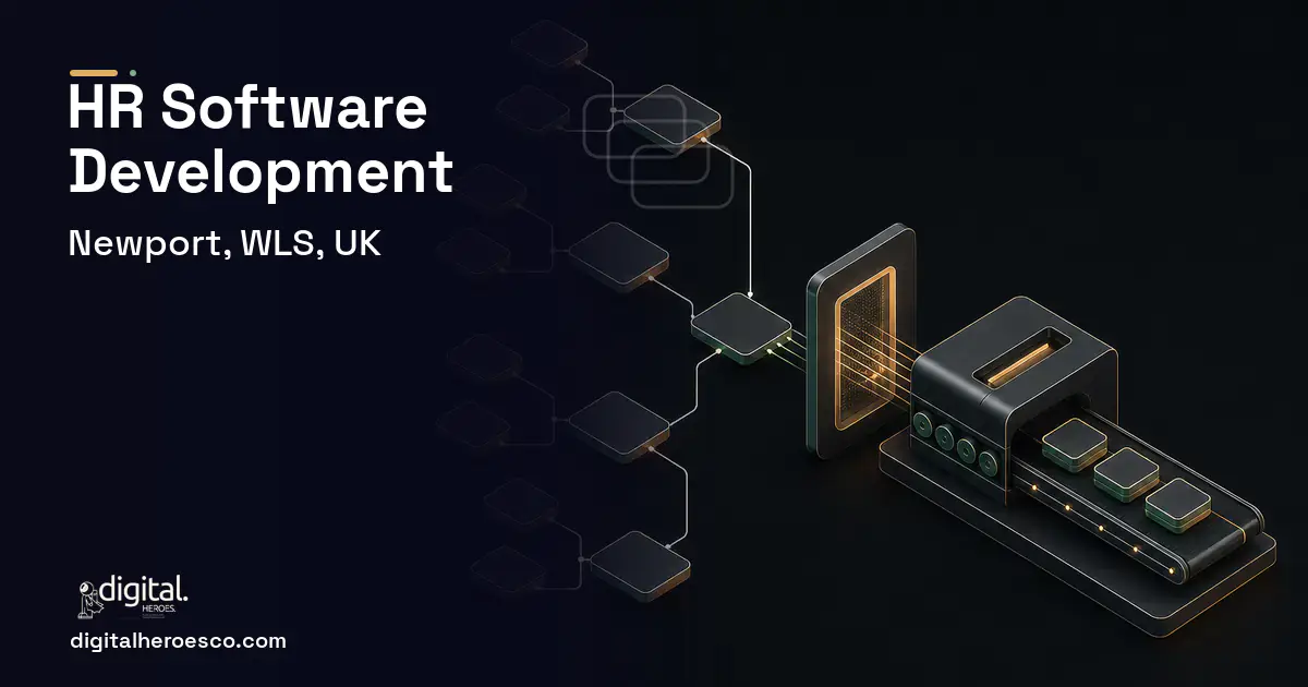 HR Software Development software overview illustration for Newport, WLS, UK.