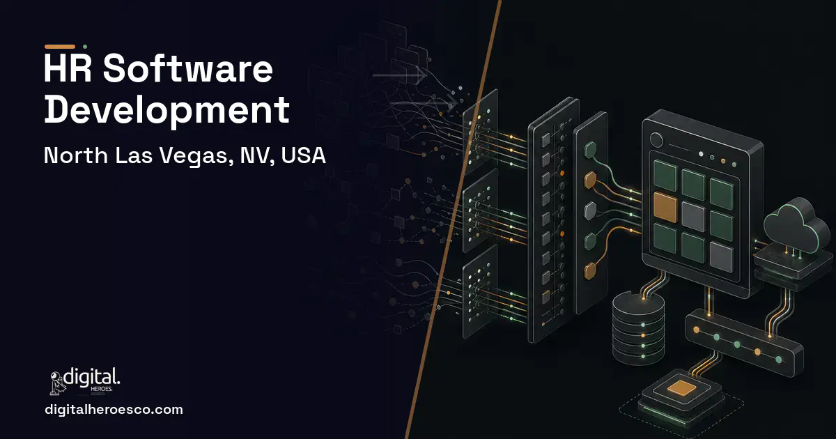 HR Software Development workflow illustration for North Las Vegas, NV, USA.