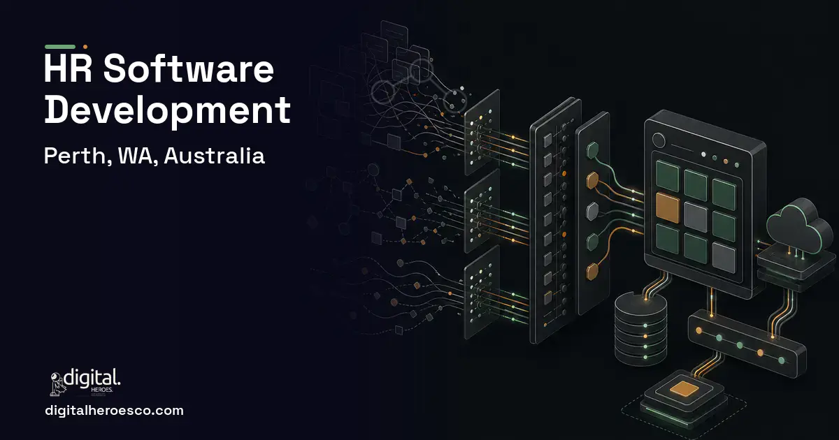 HR Software Development workflow illustration for Perth, WA, Australia.