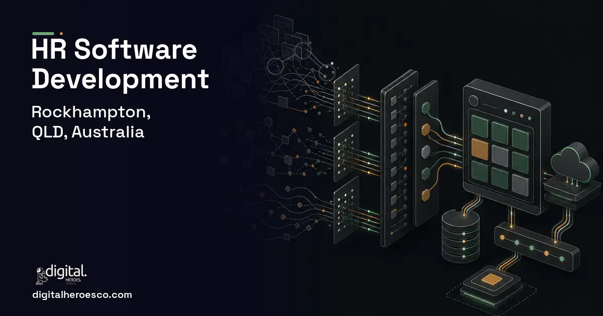 HR Software Development workflow illustration for Rockhampton, QLD, Australia.