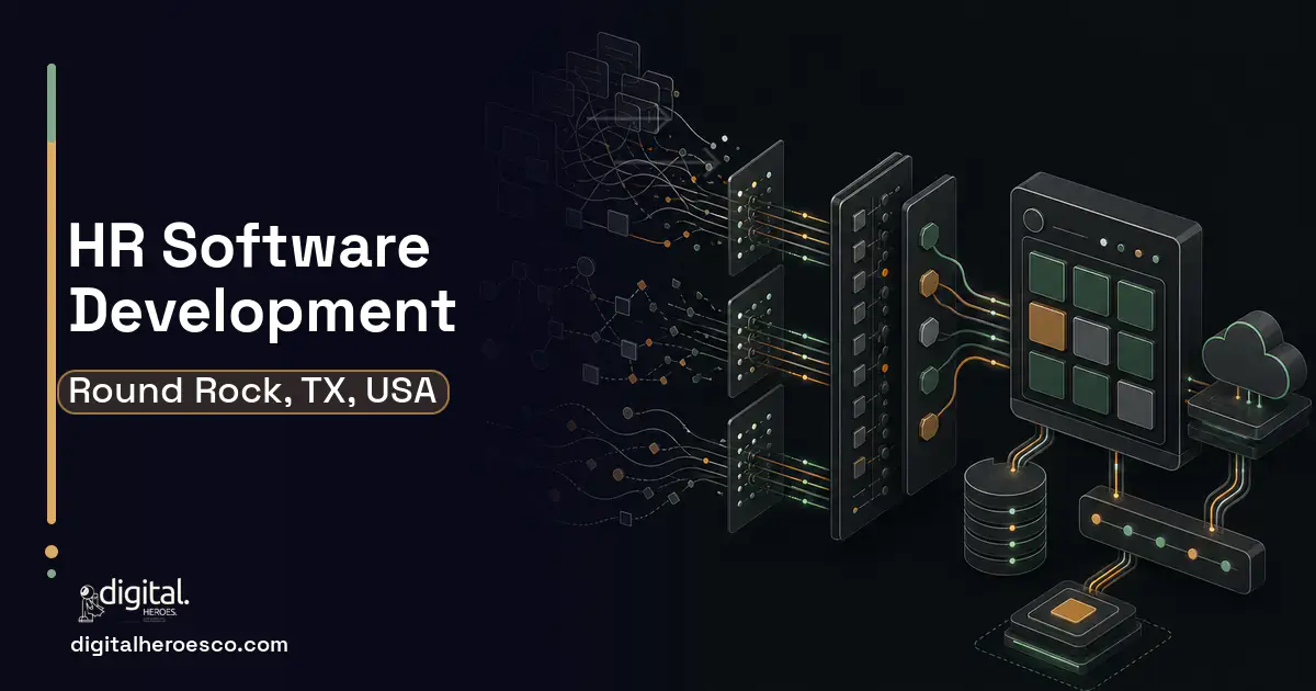 HR Software Development workflow illustration for Round Rock, TX, USA.