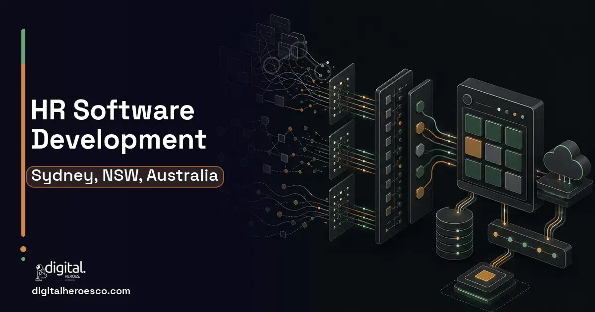 HR Software Development workflow illustration for Sydney, NSW, Australia.