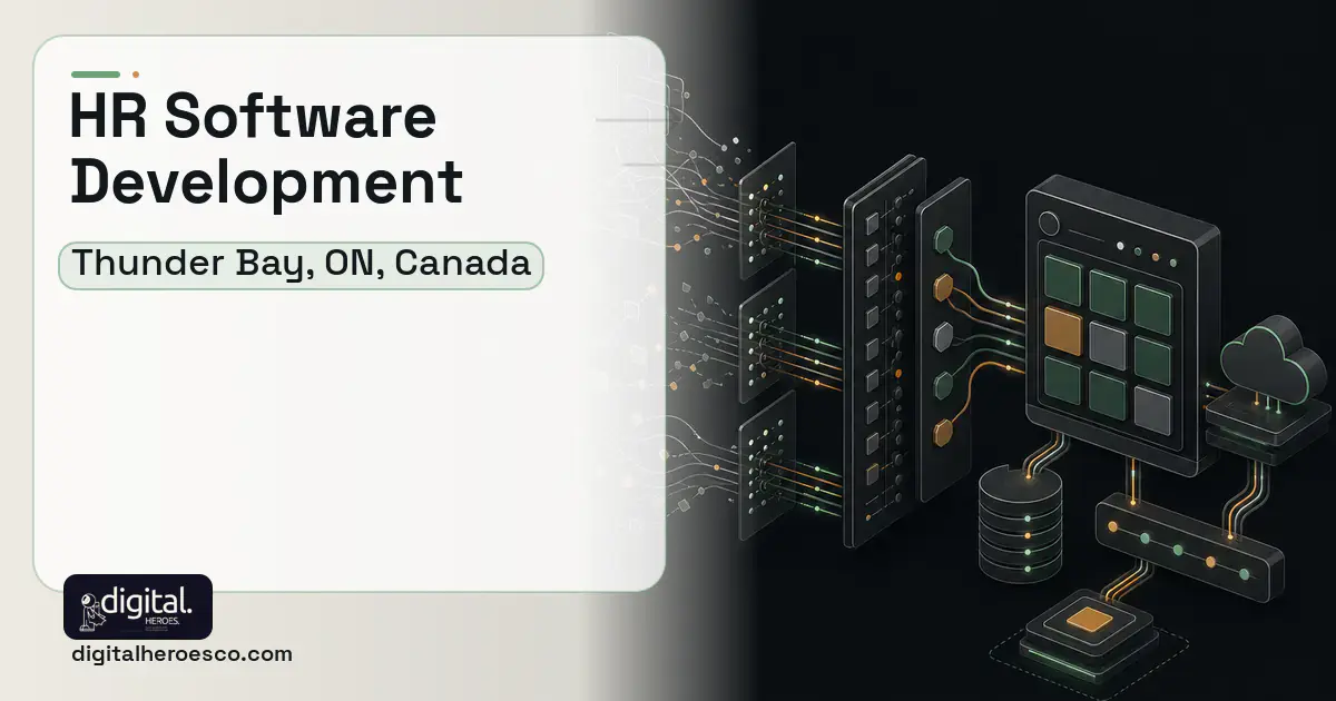 HR Software Development workflow illustration for Thunder Bay, ON, Canada.