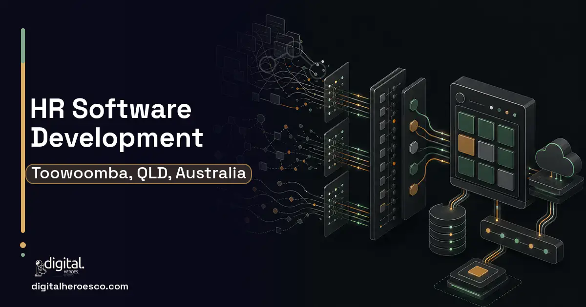 HR Software Development workflow illustration for Toowoomba, QLD, Australia.