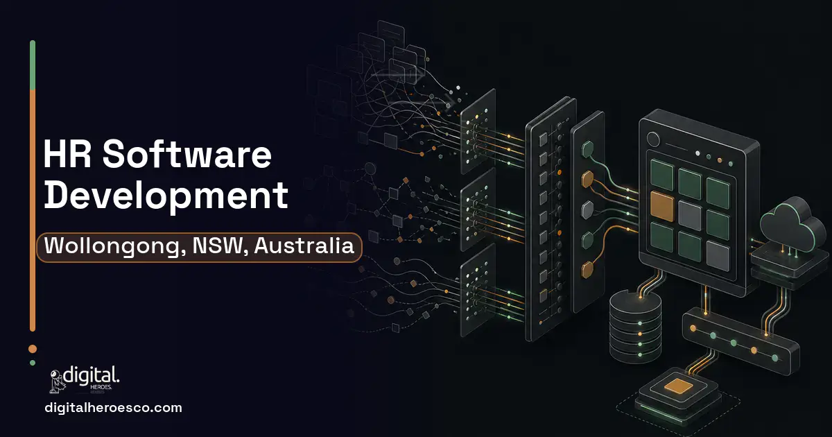 HR Software Development workflow illustration for Wollongong, NSW, Australia.