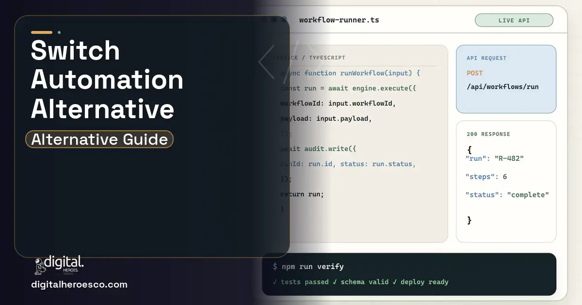 Internal Tools Development code editor and API illustration for Switch Automation Alternative.