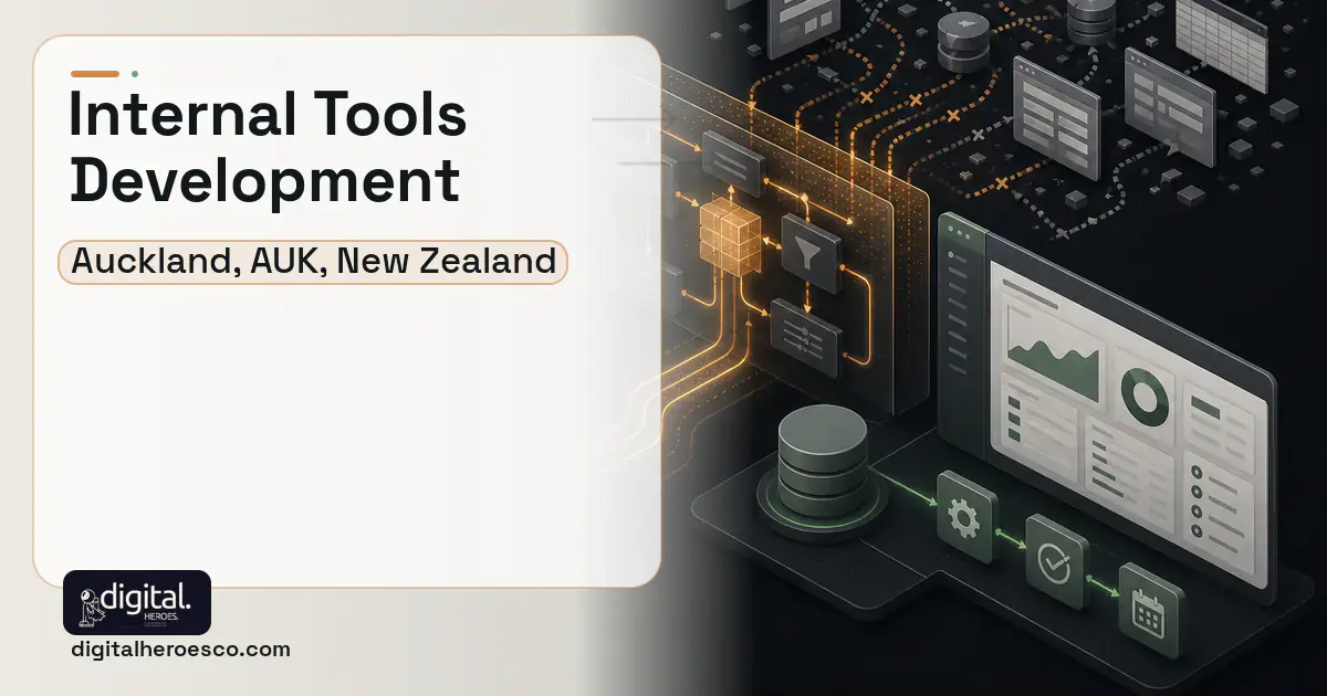 Internal Tools Development workflow illustration for Auckland, AUK, New Zealand.