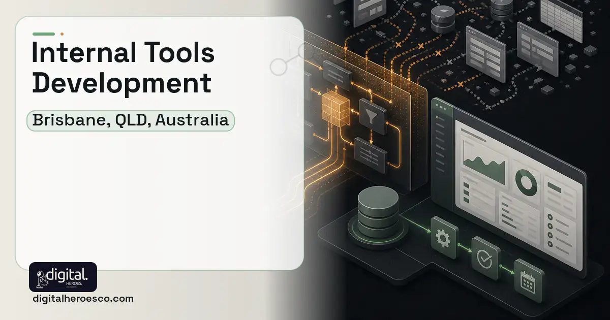 Internal Tools Development workflow illustration for Brisbane, QLD, Australia.