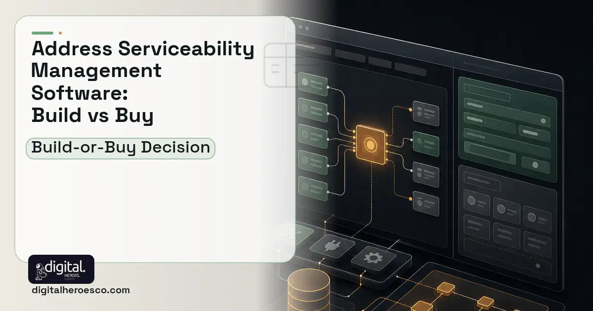 Internal tools product interface illustration for Address Serviceability Management Software Build vs Buy Guide.