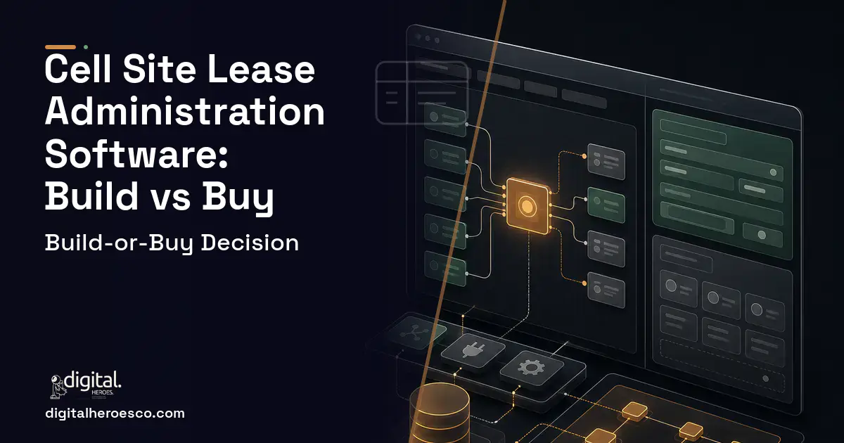 Internal tools product interface illustration for Cell Site Lease Administration Software Build vs Buy Guide.