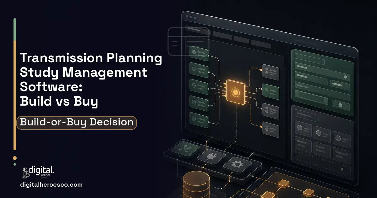 Internal tools product interface illustration for Transmission Planning Study Management Software Build vs Buy Guide.