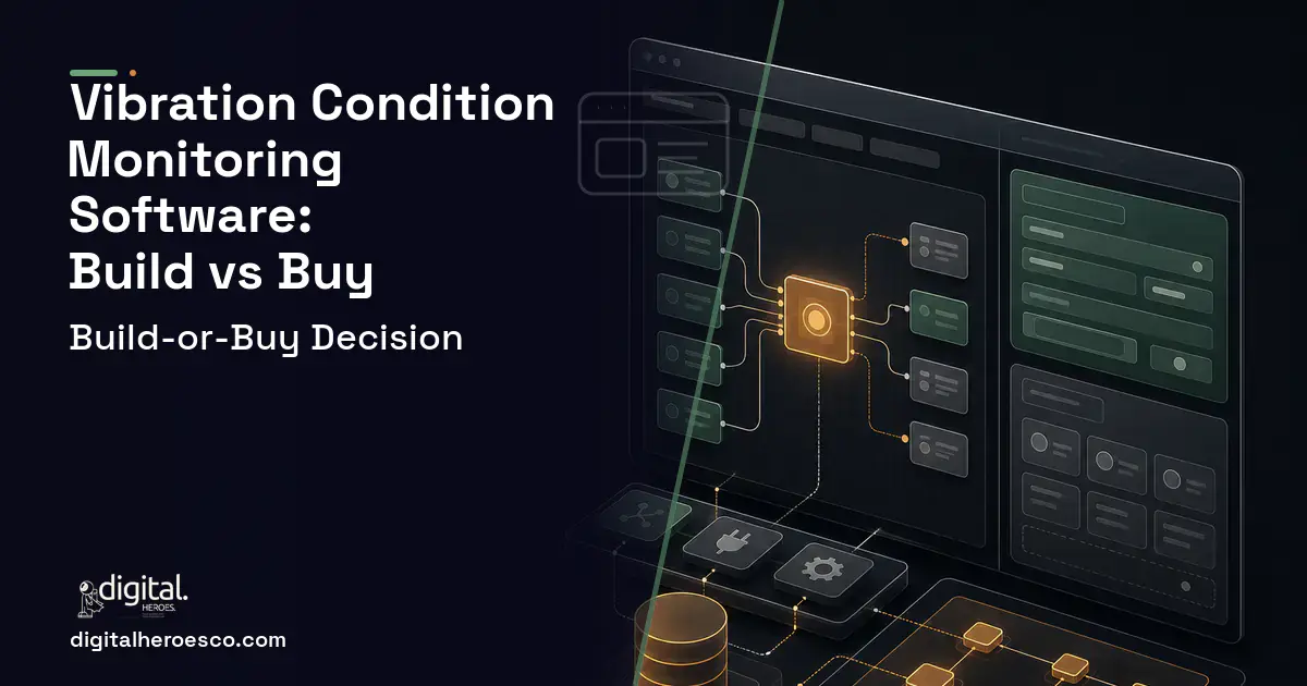 Internal tools product interface illustration for Vibration Condition Monitoring Software Build vs Buy Guide.