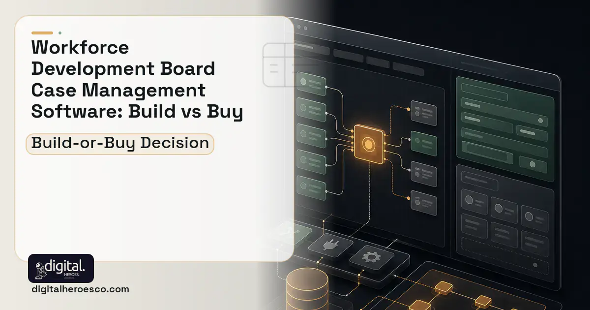Internal Tools Development product interface illustration for Workforce Development Board Case Build vs Buy Guide.