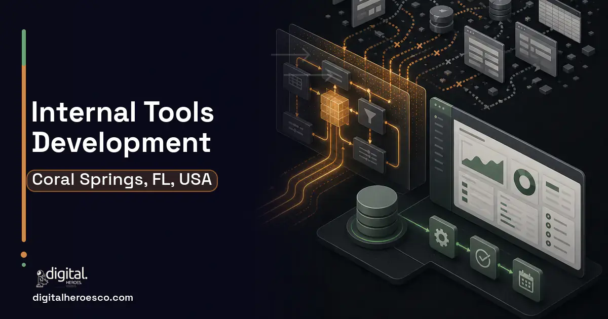 Internal Tools Development workflow illustration for Coral Springs, FL, USA.
