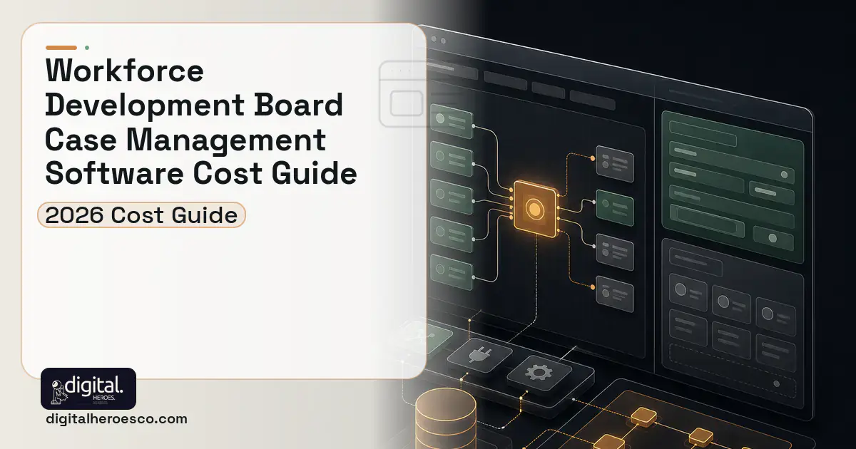 Internal tools product interface illustration for Workforce Development Board Case Management Software Cost Guide.