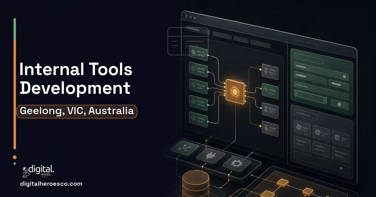 Internal Tools Development product interface illustration for Geelong, VIC, Australia.
