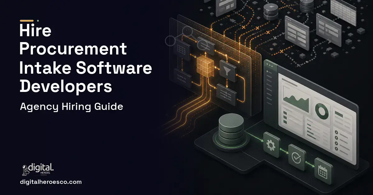 Internal Tools Development workflow illustration for Procurement Intake AND Orchestration Software.