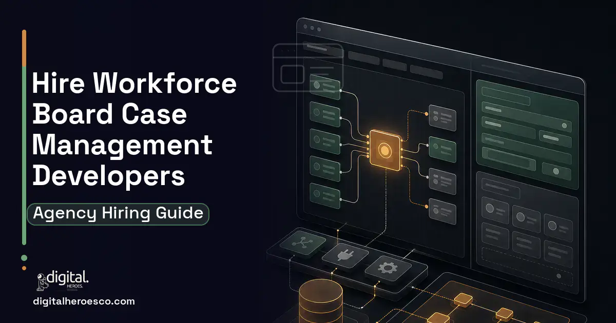 Internal Tools Development product interface illustration for Workforce Development Board Case Management Software.