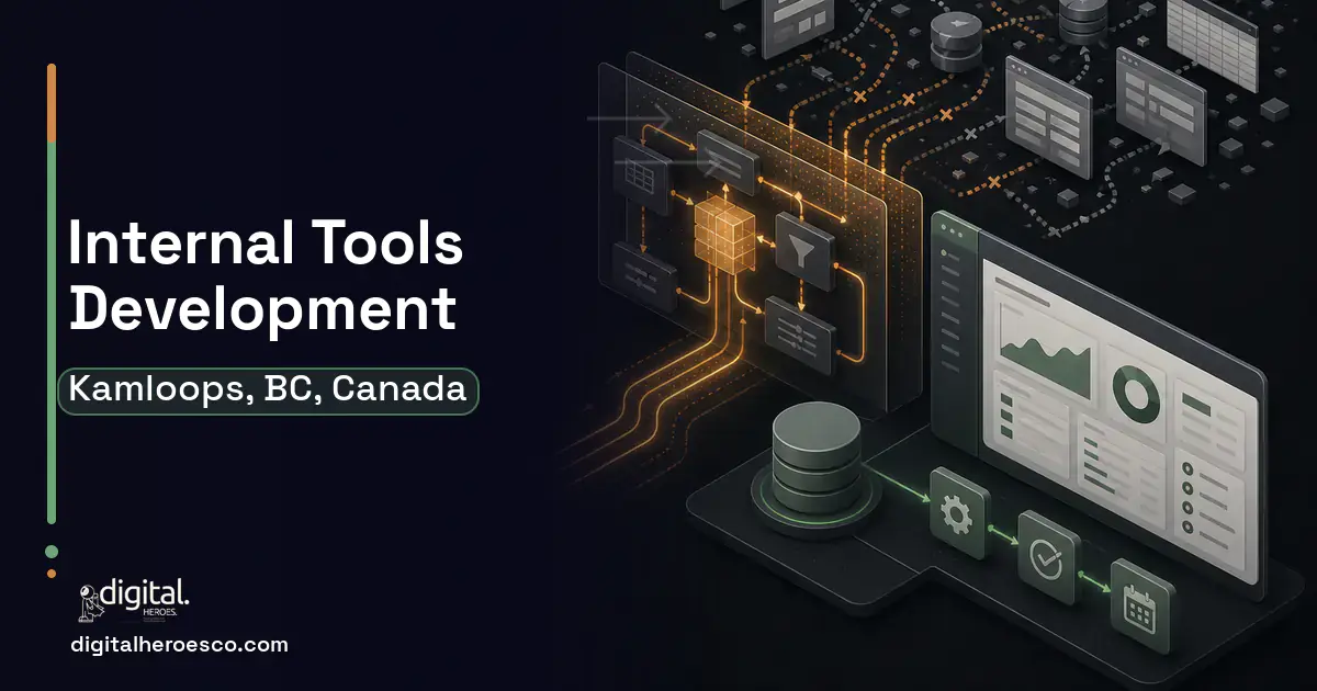 Internal Tools Development workflow illustration for Kamloops, BC, Canada.