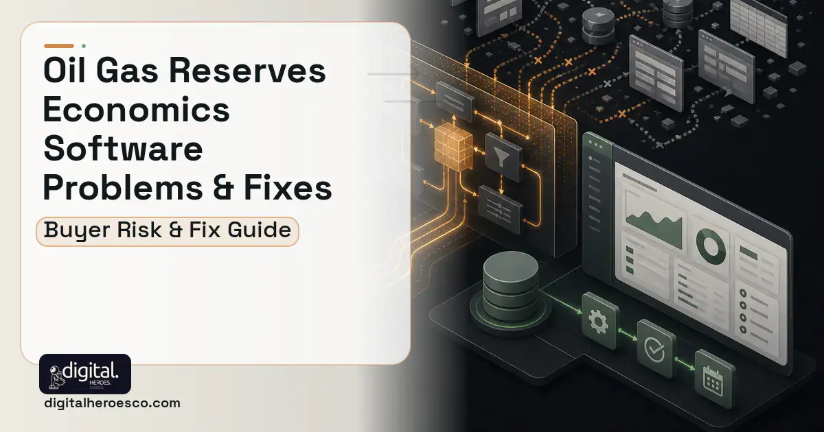 OIL GAS Reserves Economics Software workflow illustration showing common problems and fixes.