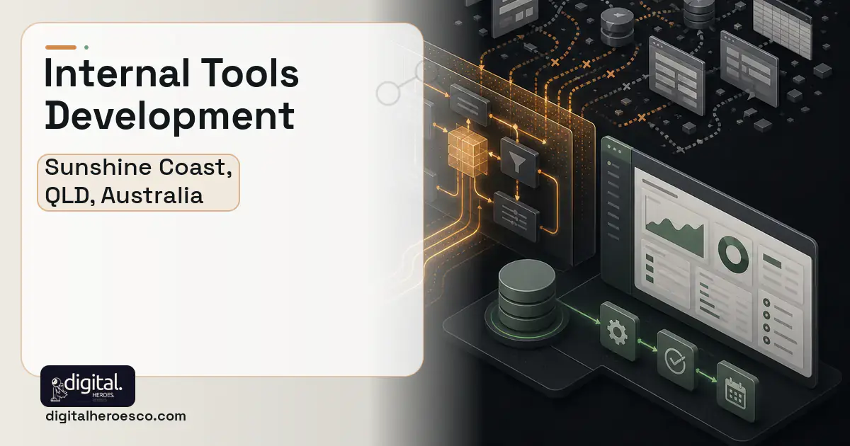 Internal Tools Development workflow illustration for Sunshine Coast, QLD, Australia.