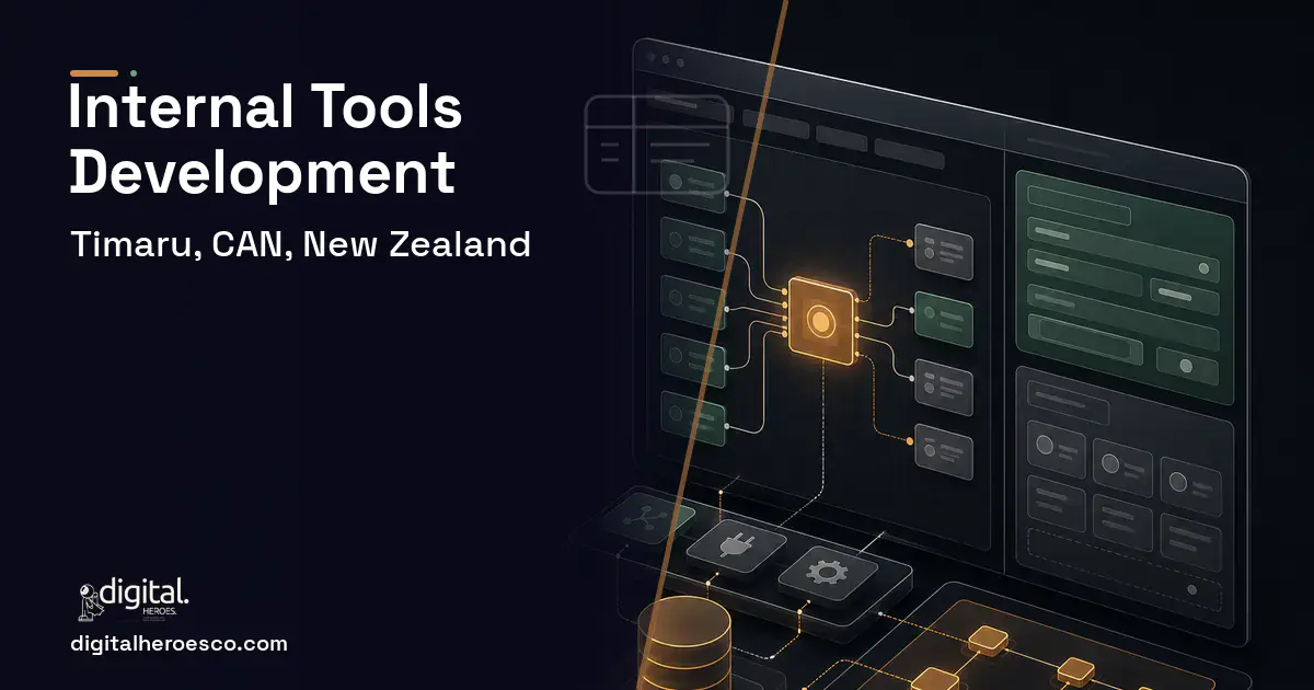 Internal Tools Development product interface illustration for Timaru, CAN, New Zealand.