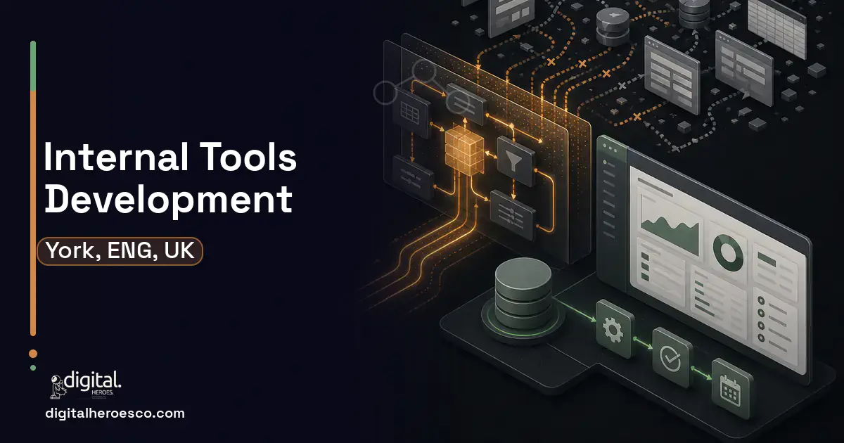 Internal Tools Development workflow illustration for York, ENG, UK.
