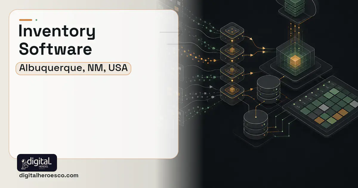 Inventory Software workflow illustration for Albuquerque, NM, USA.