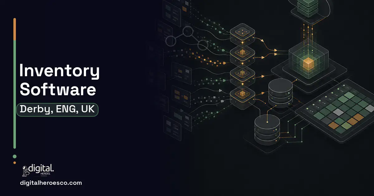 Inventory Software workflow illustration for Derby, ENG, UK.