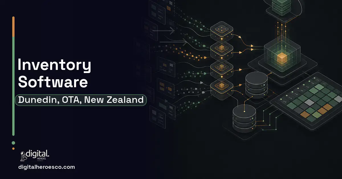 Inventory Software workflow illustration for Dunedin, OTA, New Zealand.