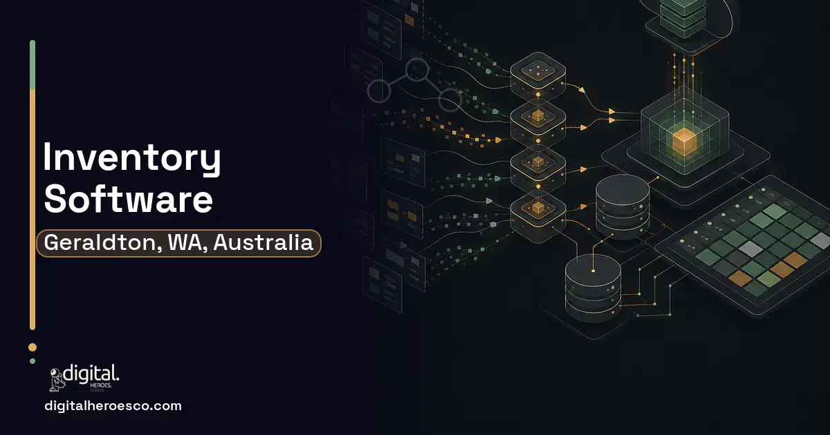 Inventory Software workflow illustration for Geraldton, WA, Australia.