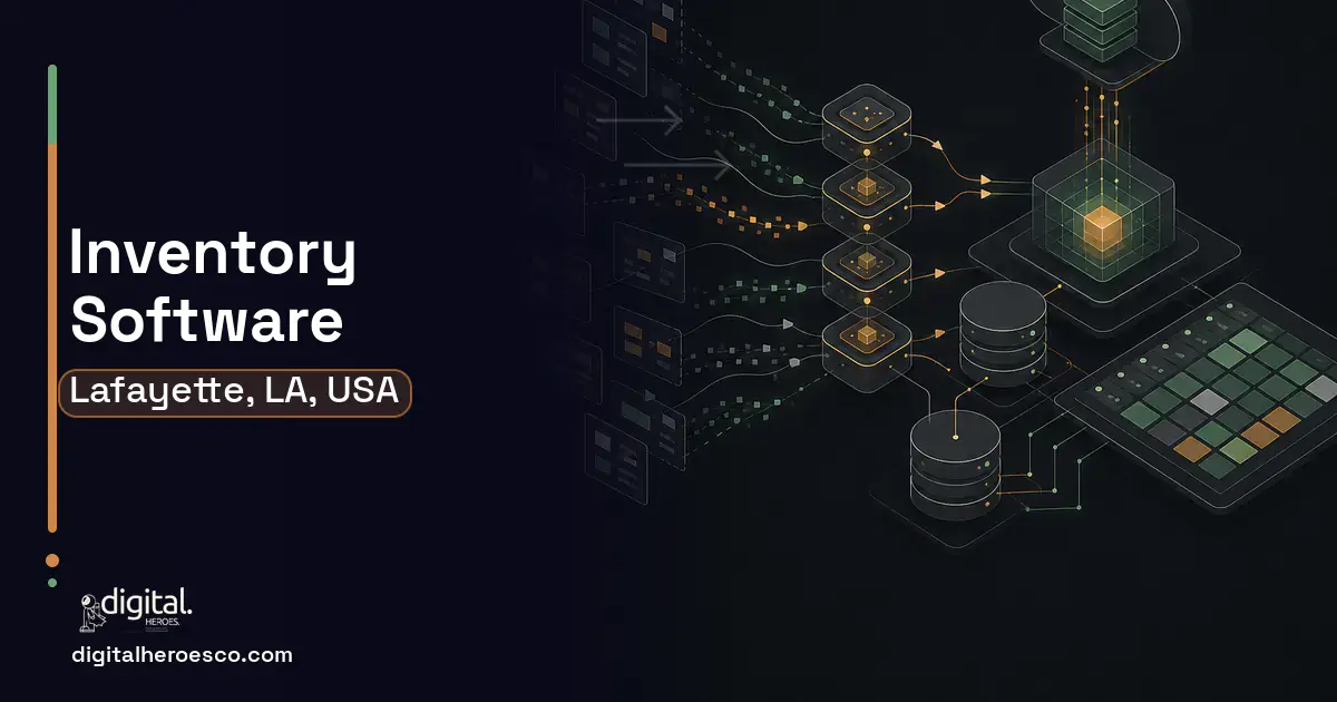 Inventory Software workflow illustration for Lafayette, LA, USA.