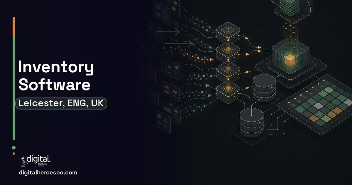 Inventory Software workflow illustration for Leicester, ENG, UK.