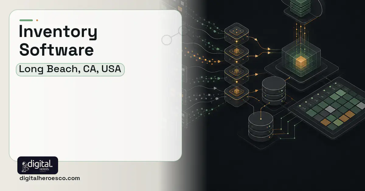 Inventory Software workflow illustration for Long Beach, CA, USA.