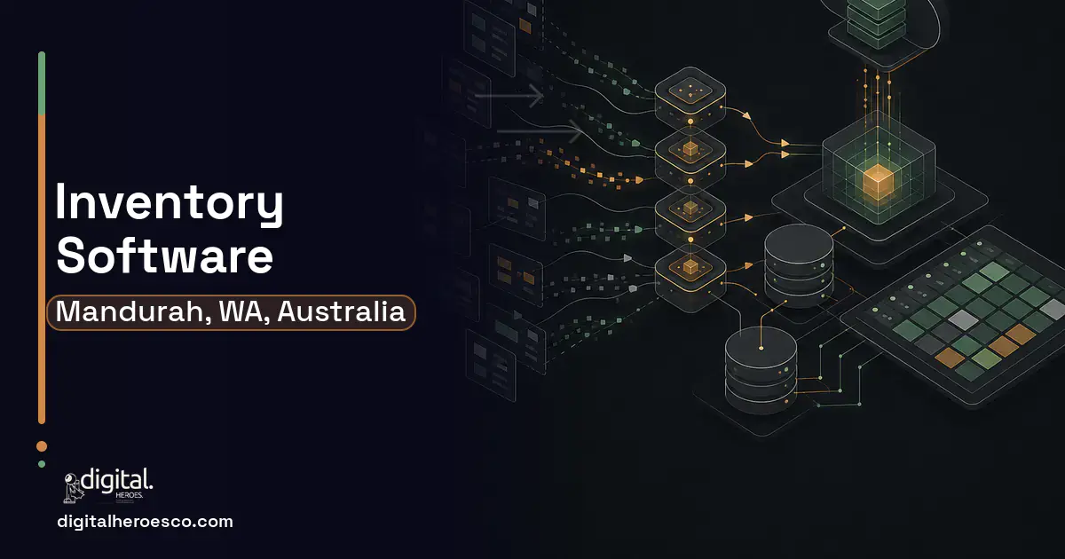 Inventory Software workflow illustration for Mandurah, WA, Australia.