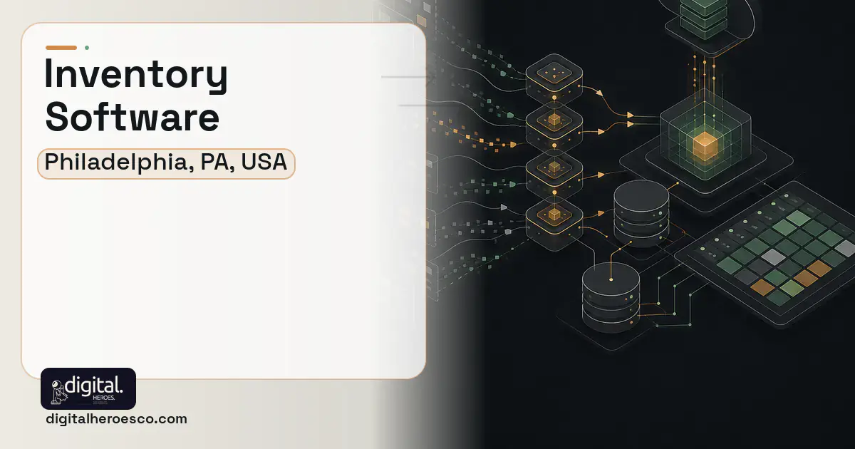 Inventory Software workflow illustration for Philadelphia, PA, USA.