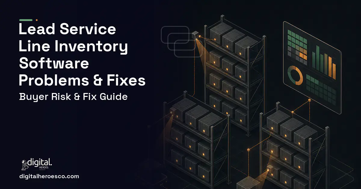 Lead Service Line Inventory Software software overview illustration showing common problems and fixes.